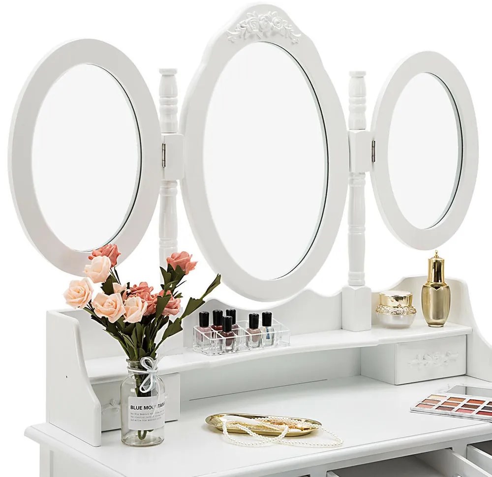 Masă de toaletă Milano, disponibilă în mai multe culori - alb