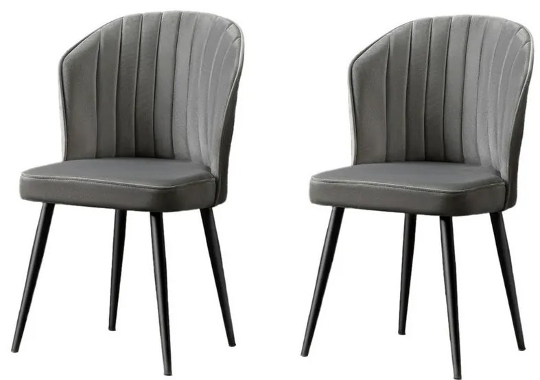 Set de scaune de sufragerie Rubi Grey and Black, 2buc.