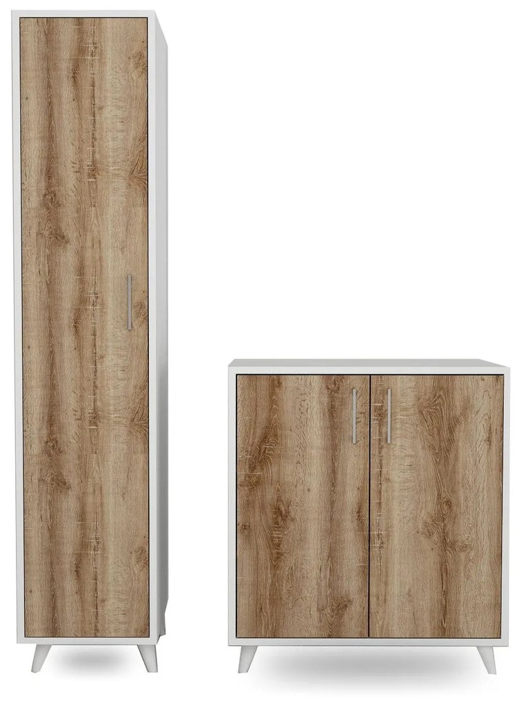 Mobilier hol Fix (Stejar + Alb). 1089049
