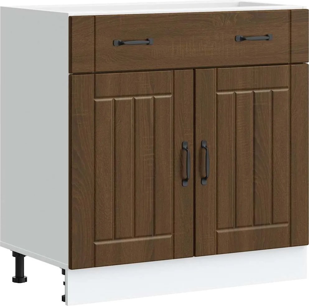 vidaXL Dulap de bază de bucătărie „Lucca” din lemn de stejar maro