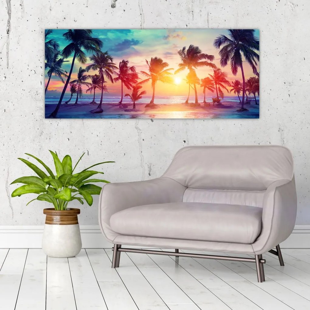 Tablou - Apus de soare tropical (120x50 cm)
