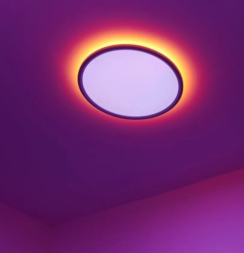 Plafoniera LED RGB CCT, IP54 Liva Smart negru, 36cm