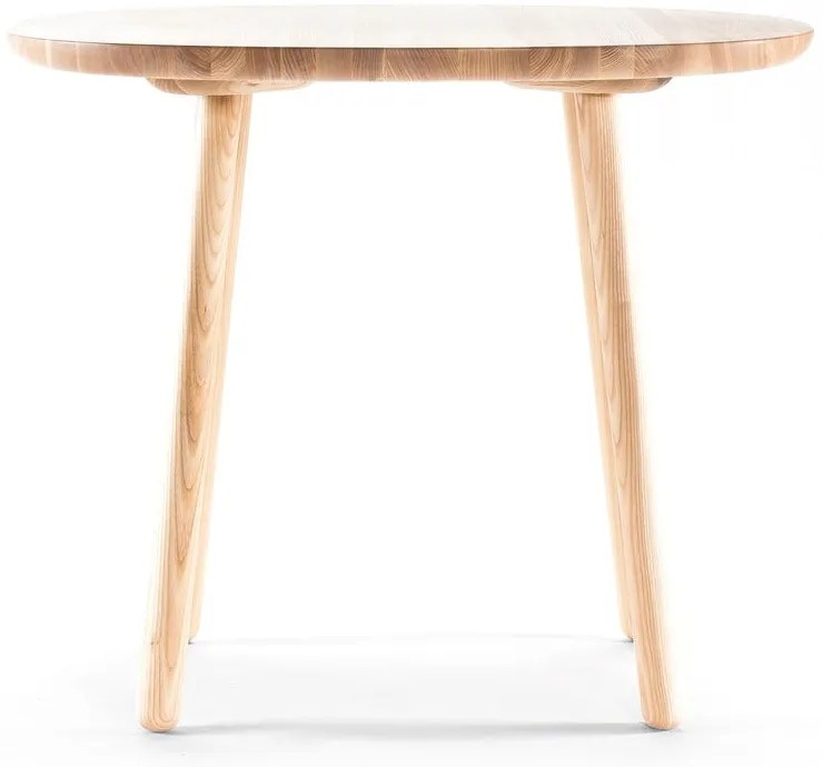 Masă dining din lemn masiv EMKO Naïve, ø 90 cm, natural