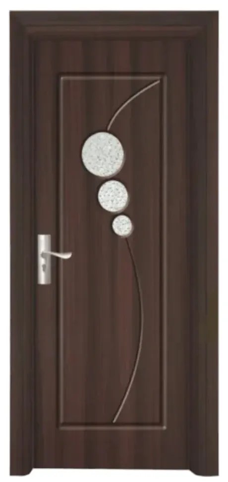 Usa Interior din MDF Novo Doors ND17, Cadru din Lemn Masiv, Geam Sablat, KIT COMPLET, Toc , Manere si balamale incluse (Culoare: Wenge, Toc: Fix,