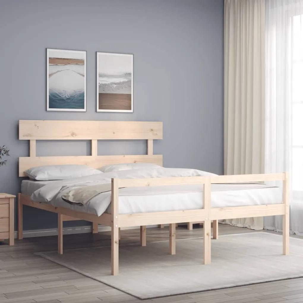 3195361 vidaXL Cadru de pat senior cu tăblie, 160x200 cm, lemn masiv