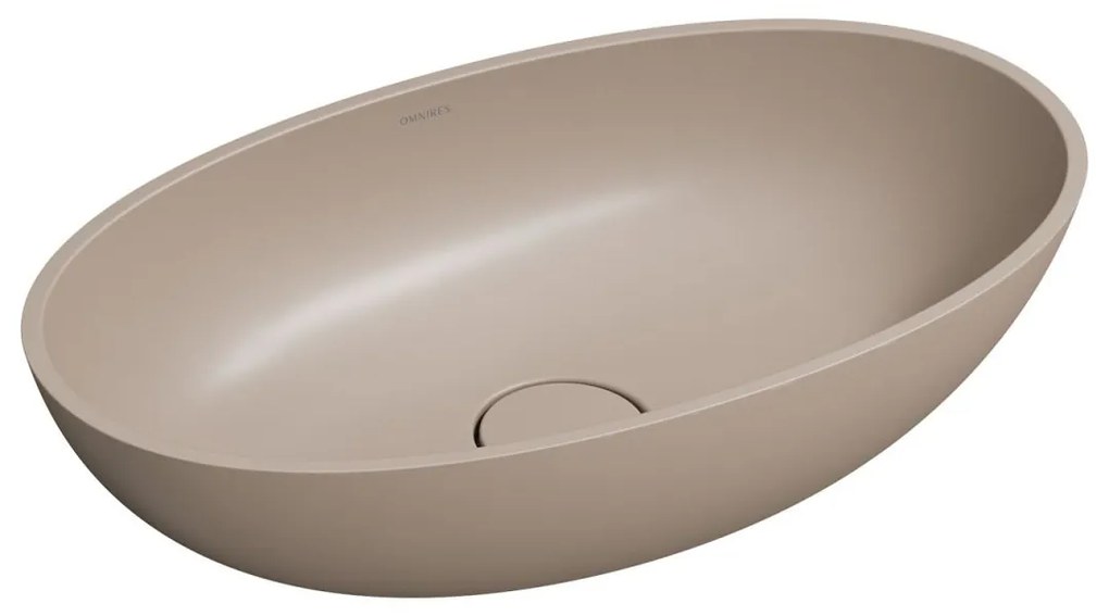 Omnires Shell M+ lavoar 50x32 cm ovale sub blat maro bej SHELL500UNDB