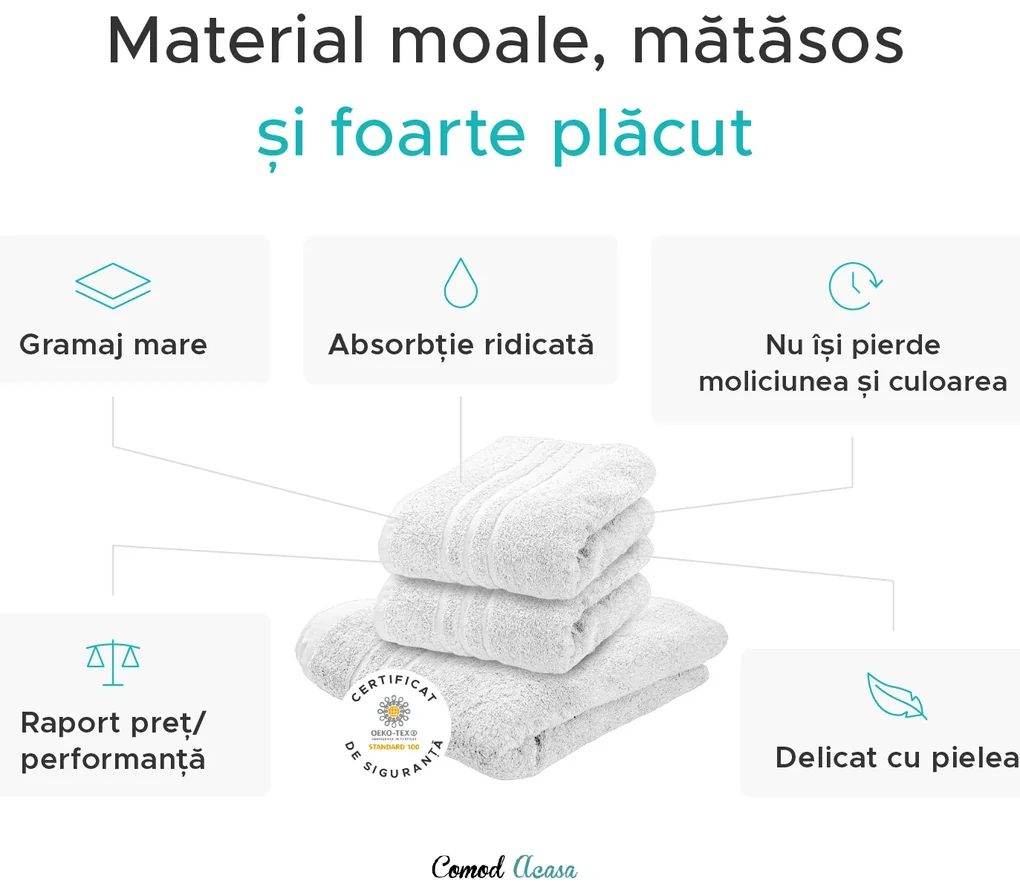 Prosop Comfort 70 x 140 cm bej, 100% bumbac