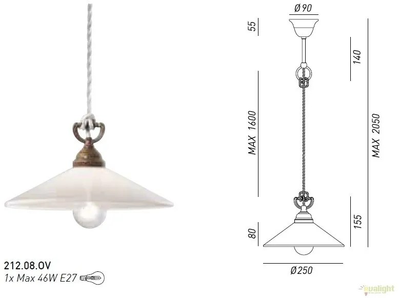 Lustra, Pendul rustic fabricat manual diametru 25cm Tabia 212.08.OV