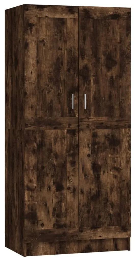 826638 vidaXL Șifonier, stejar fumuriu, 82,5x51,5x180 cm, lemn prelucrat