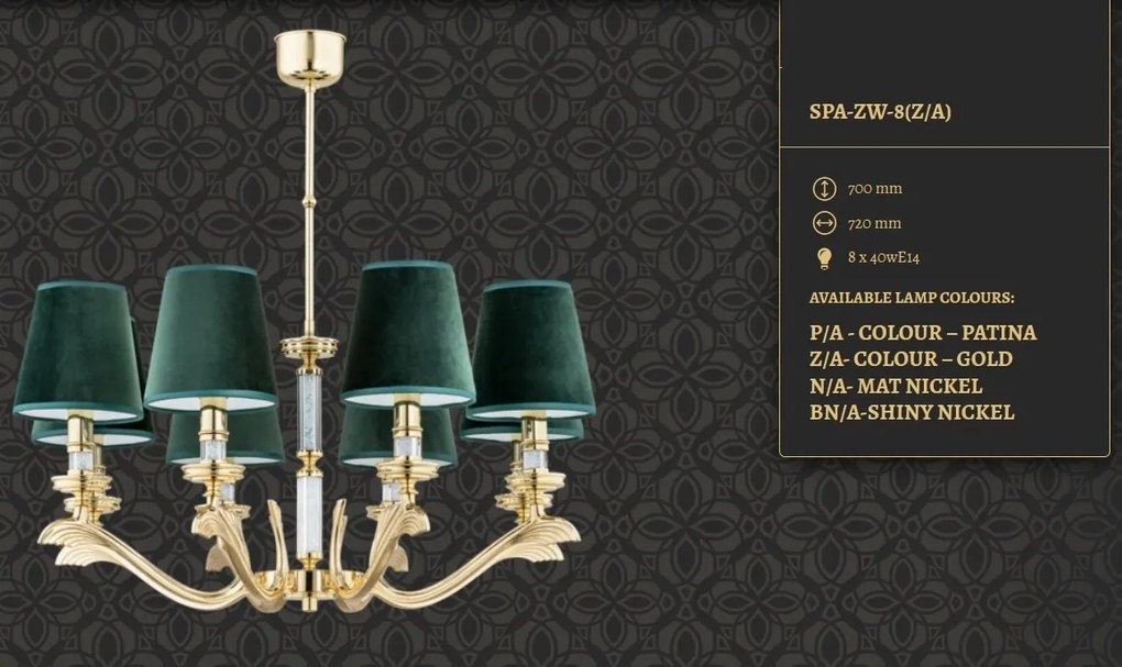 Candelabru 8 brate elegant realizat manual Sparone