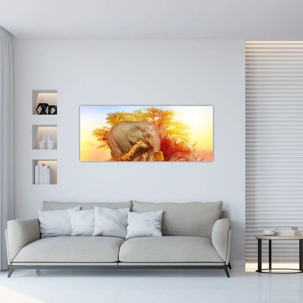 Tablou - Animale africane (120x50 cm)
