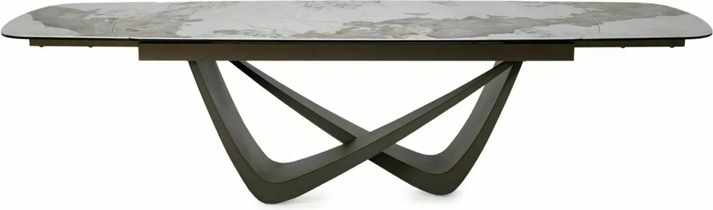 Masa extensibila Maranello Ceramic alb lucios/cupru L200-290xl98 cm