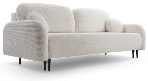 Canapea extensibilă tapițată CLOUDY, 3 locuri, crem