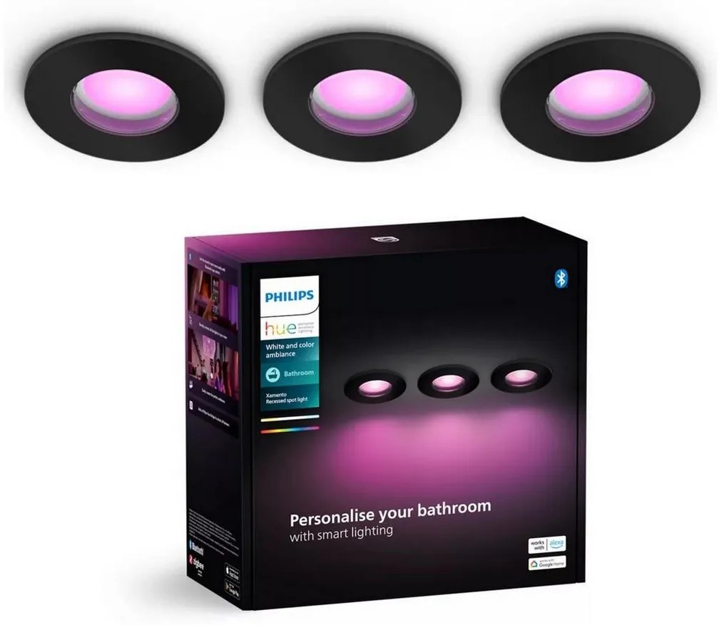 Philips Hue XAMENTO 3x LED RGBW stmívatelné koupelnové svítidlo 1xGU10/4,2W IP44