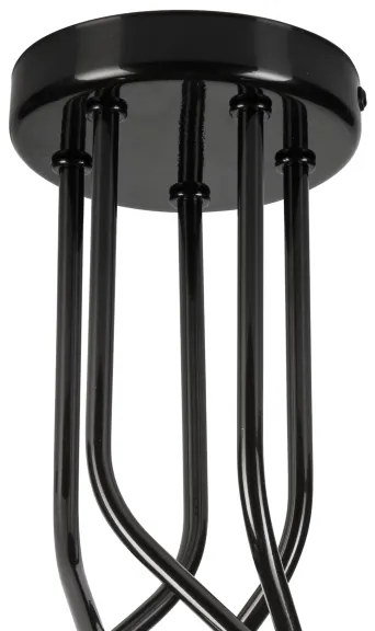 Lustră pe tijă PRIYA 5xE27/15W/230V negru