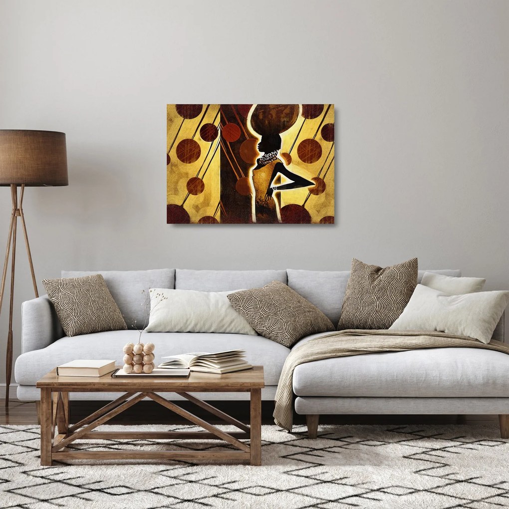 Tablou pe sticlă cu pictură artistică străveche (70x50 cm)