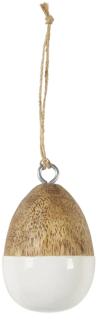 IB Laursen Ornament în formă de ou agățăt Culoare Alb / Maro