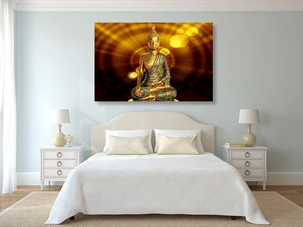 Tablou statuia a lui Budha pe fundal abstract