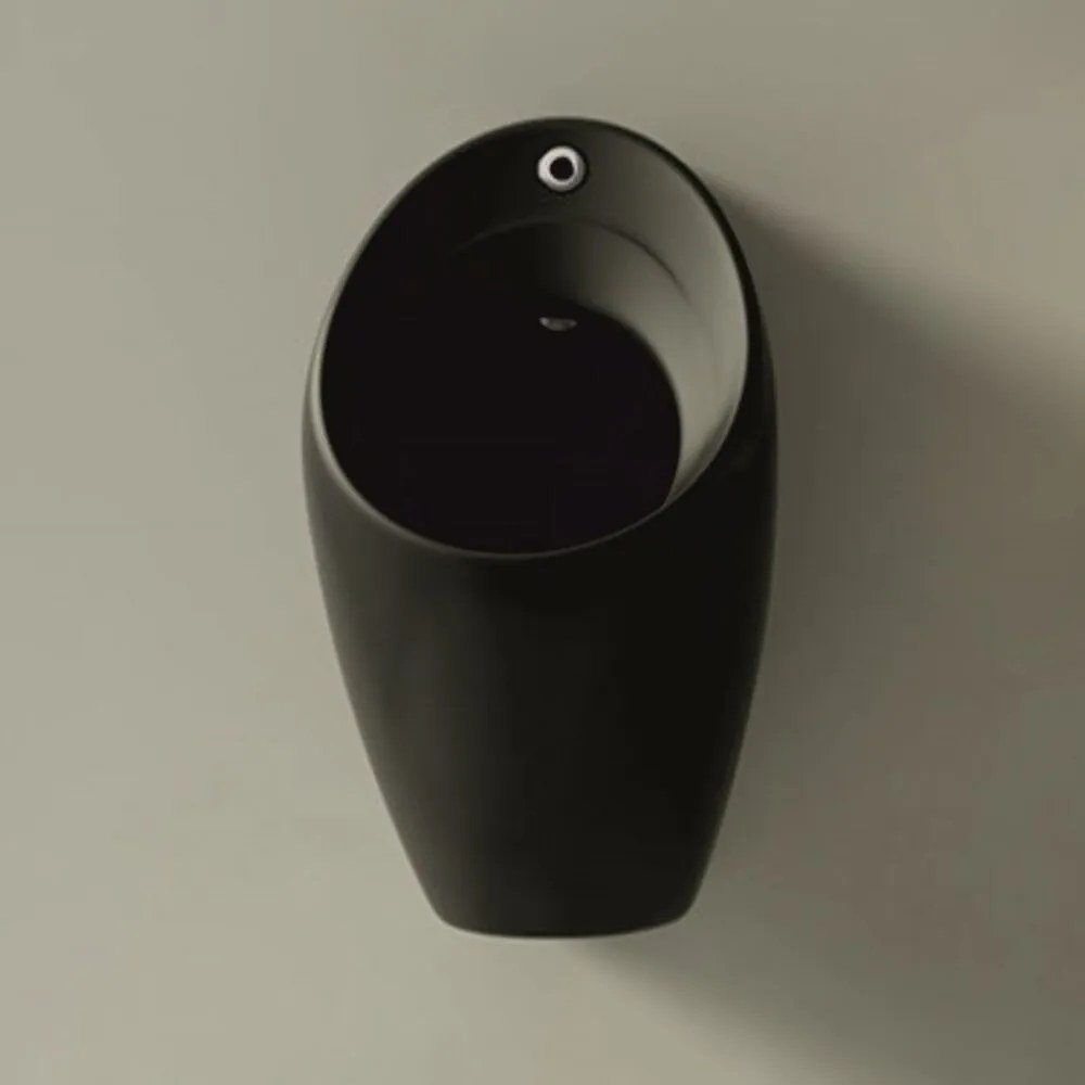 Pisoar cu alimentare ascunsa Inter Ceramic si actionare electronica negru mat