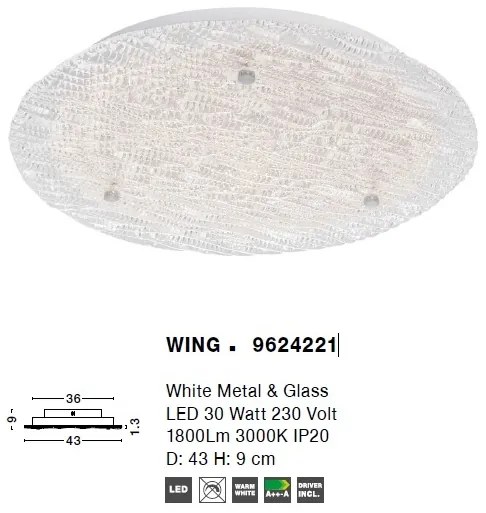 Plafoniera LED design modern Ã˜43cm WING NVL-9624221