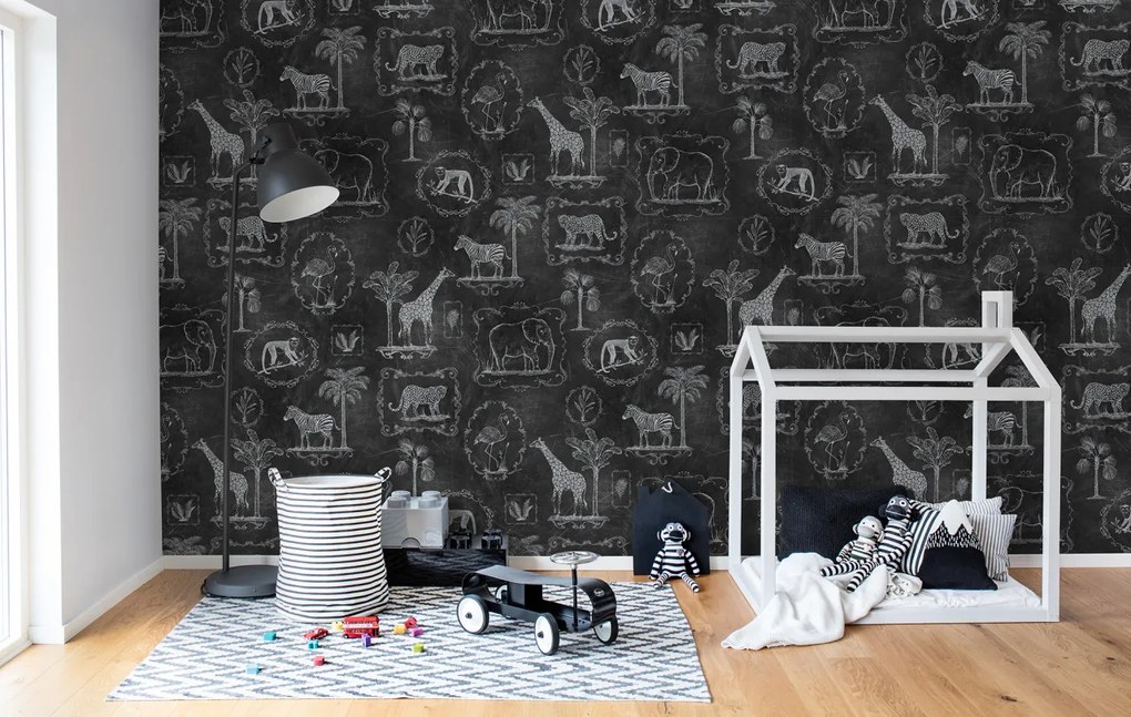Fototapet, Animal Party, Blackboard, Rebel Walls