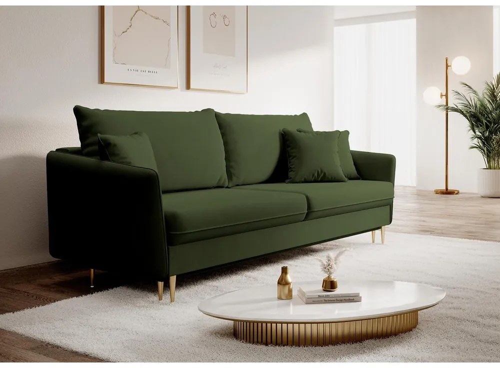 Canapea trei locuri Vivaldio  (verde + auriu). 1098878