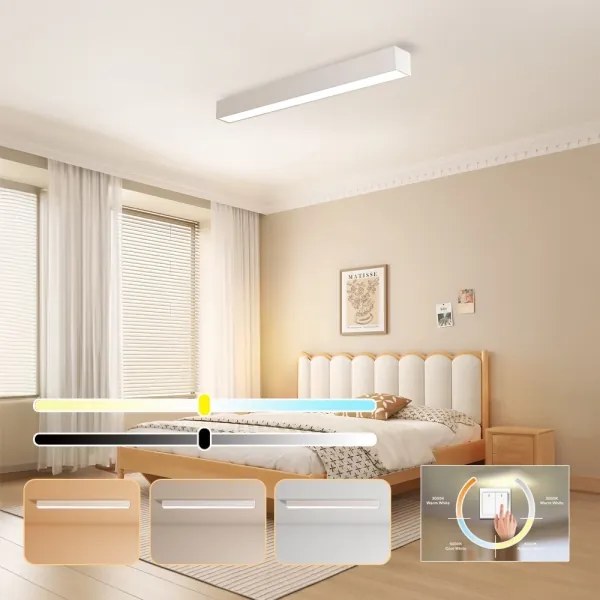 Plafonieră LED dimabilă Immax NEO 07258L LUNGO LED/29W/230V Wi-Fi Tuya alb + telecomandă