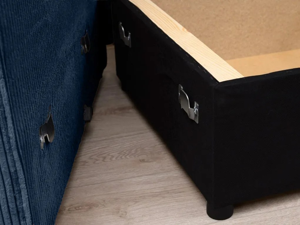 Coltar in forma de U SMART COSARO 295x140 cm, albastru inchis