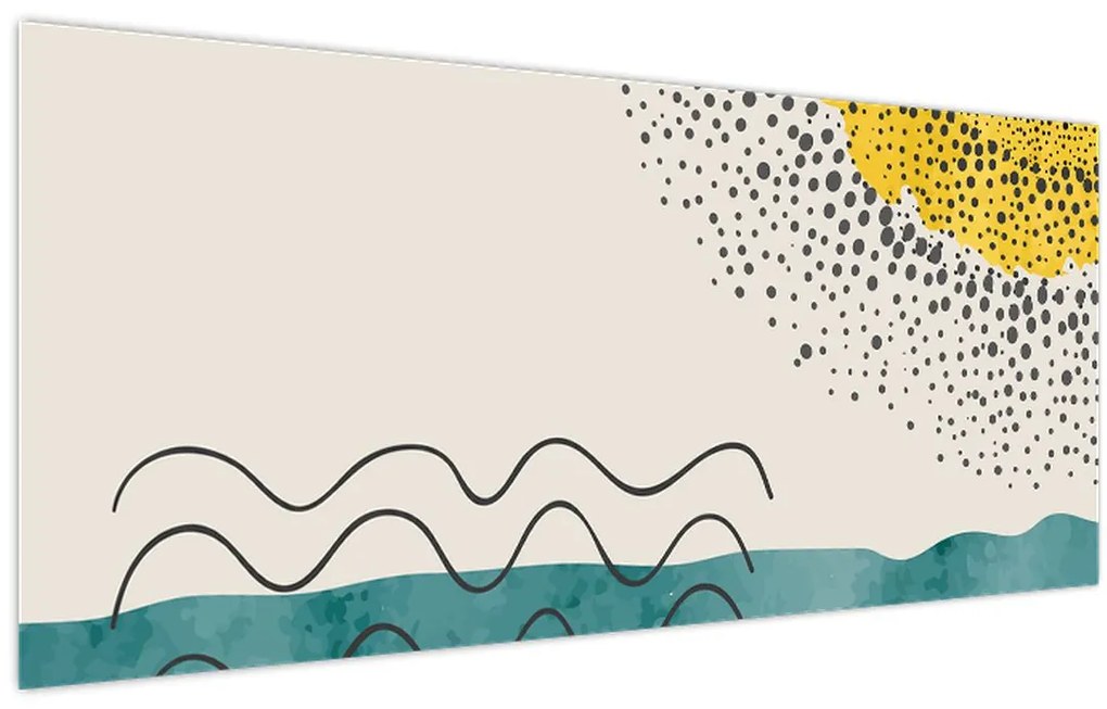 Tablou - pictură abstractă de plajă N⁰1 (120x50 cm)