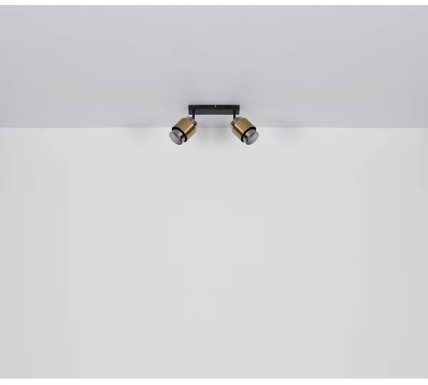 Spot MILLEY 2xE27/40W/230V negru/alamă Globo 15560-2
