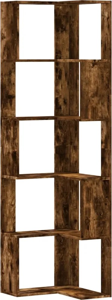 vidaXL Bibliotecă 5 niveluri stejar fumuriu 50x50x179cm lemn prelucrat