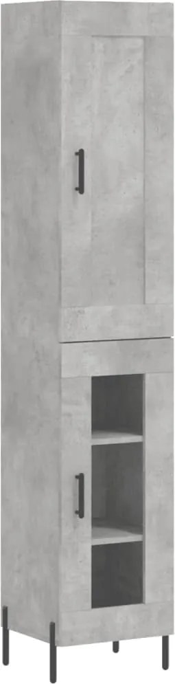 vidaXL Dulap înalt, gri beton, 34,5x34x180 cm, lemn prelucrat