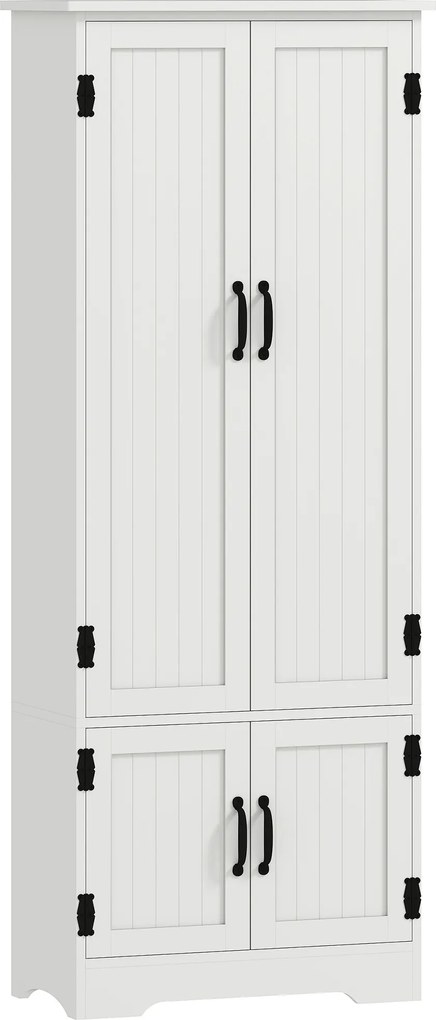 HOMCOM Bufet de bucătărie contemporan cu 2 dulapuri și 3 rafturi, MDF, plăci aglomerate, alb | Aosom Romania