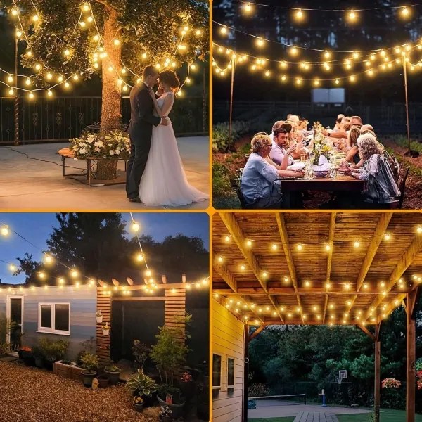 Ghirlandă LED decorativă pentru exterior, 25 x E12/1W/230V, 17,5 m, IP65, neagră