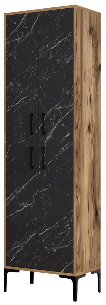 Dulap cu rafturi Betina A (Nuc + Negru). 1088325