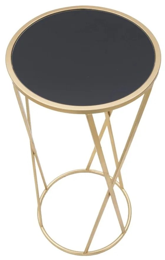 Masă auxiliară Mauro Ferretti Glam Simple, înălțime 75 cm, negru - auriu
