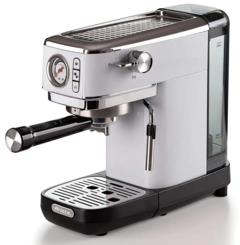 Espressor manual Ariete ESPRESSO SLIM MODERNA 1381/14, 1300W, 15 bar, 1.1 L, Cafea macinata si doze ESE, Alb