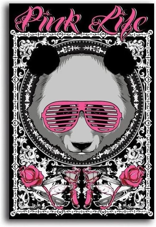 Tablou CARO - Pink Life Bear 30x40 cm