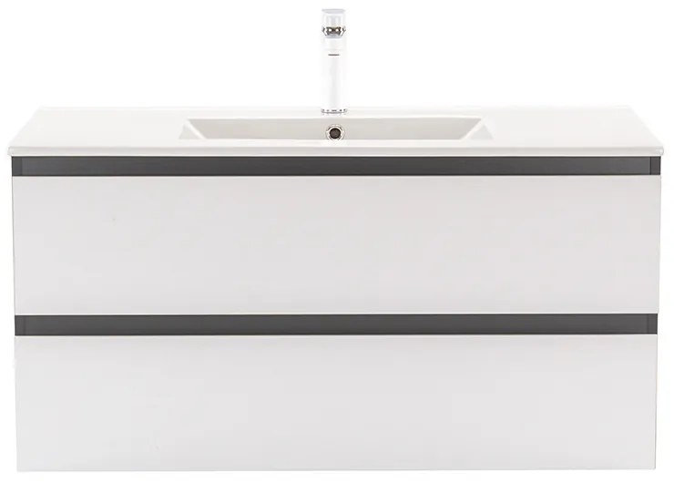 Dulap inferior Vario Forte 100 cu lavoar antracit-alb