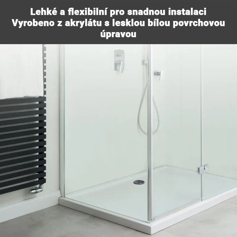 Aquamarin suport de duș dreptunghiular, 110 x 80 cm