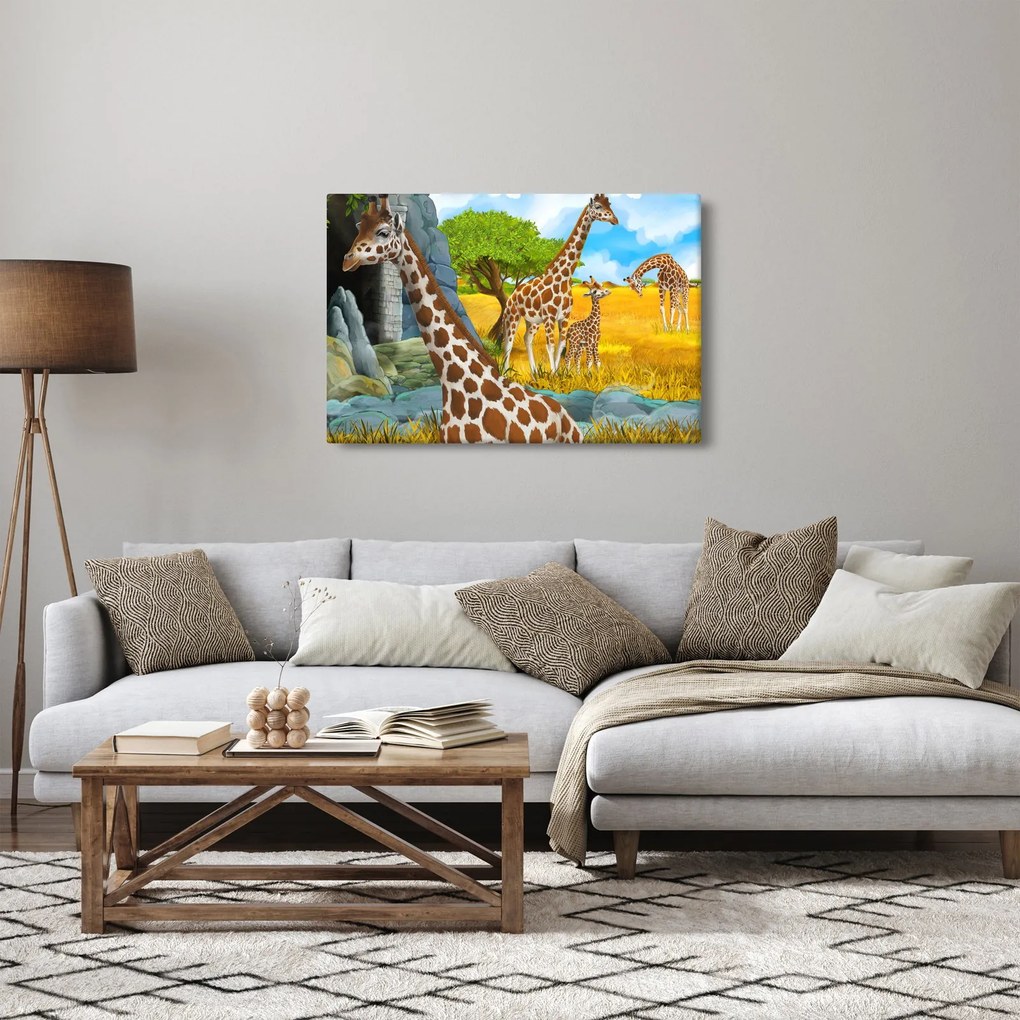 Tablou - Familia girafelor (90x60 cm)