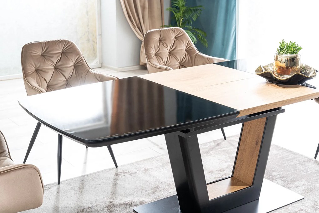 Scaun de masa catifea Verde / Negru CHERRY VELVET