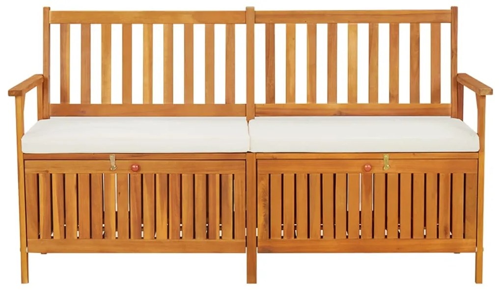 316738 vidaXL Bancă de depozitare cu pernă, 170 cm, lemn masiv de acacia