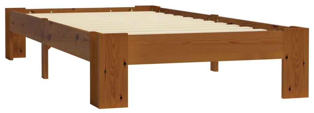 Cadru de pat, maro deschis, 100 x 200 cm, lemn masiv de pin Maro deschis, 100 x 200 cm