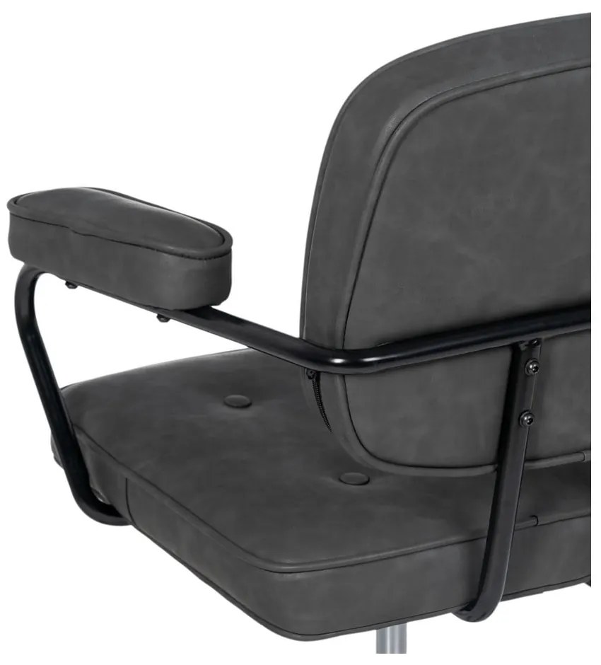 Scaun de birou gri antracit din imitație de piele – Ixia