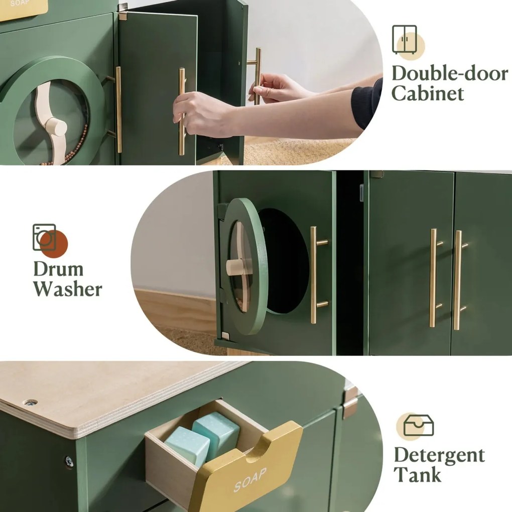 Set bucatarie copii din lemn Series Verde