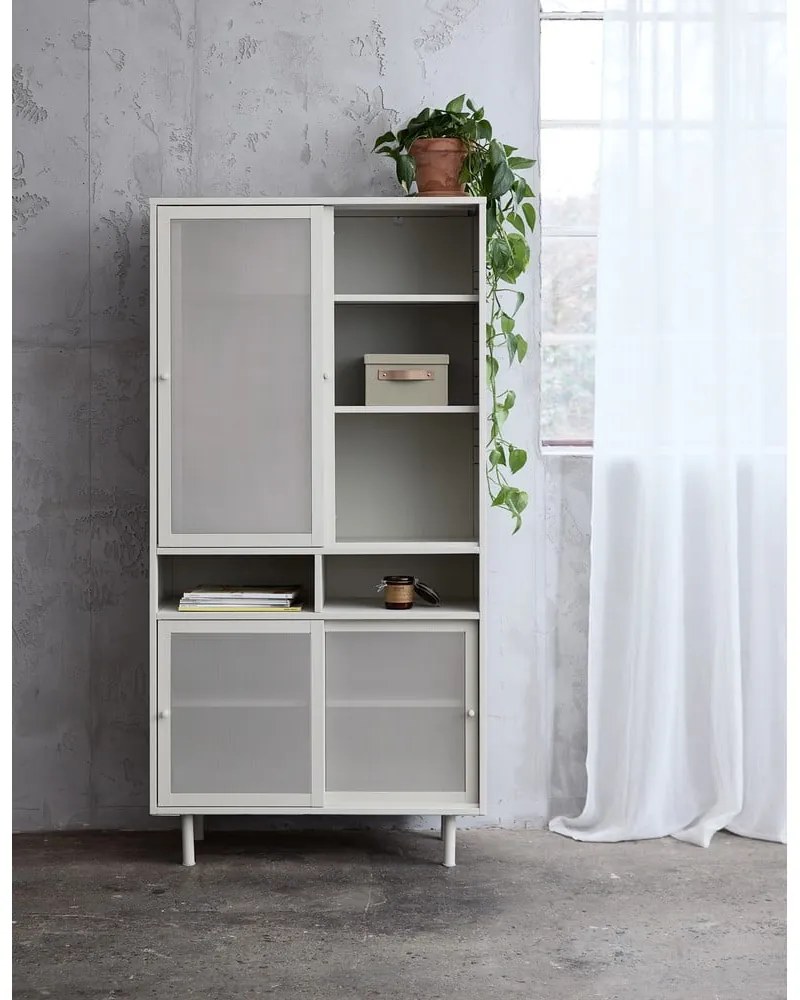 Dulap gri din metal cu ușă glisantă 90x180x40 cm Veep – Unique Furniture