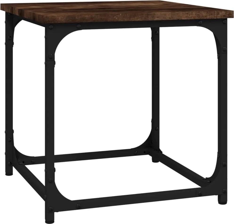 vidaXL Masă laterală, stejar fumuriu, 40x40x40 cm, lemn prelucrat