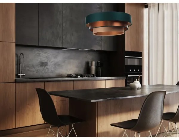 Lustr TRINITI 1xE27/60W/230V verde/cupru pe cablu