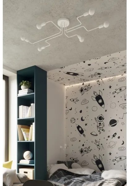 Lustră aplicată Sollux SL.1443 VECTOR 6xE27/15W/230V alb